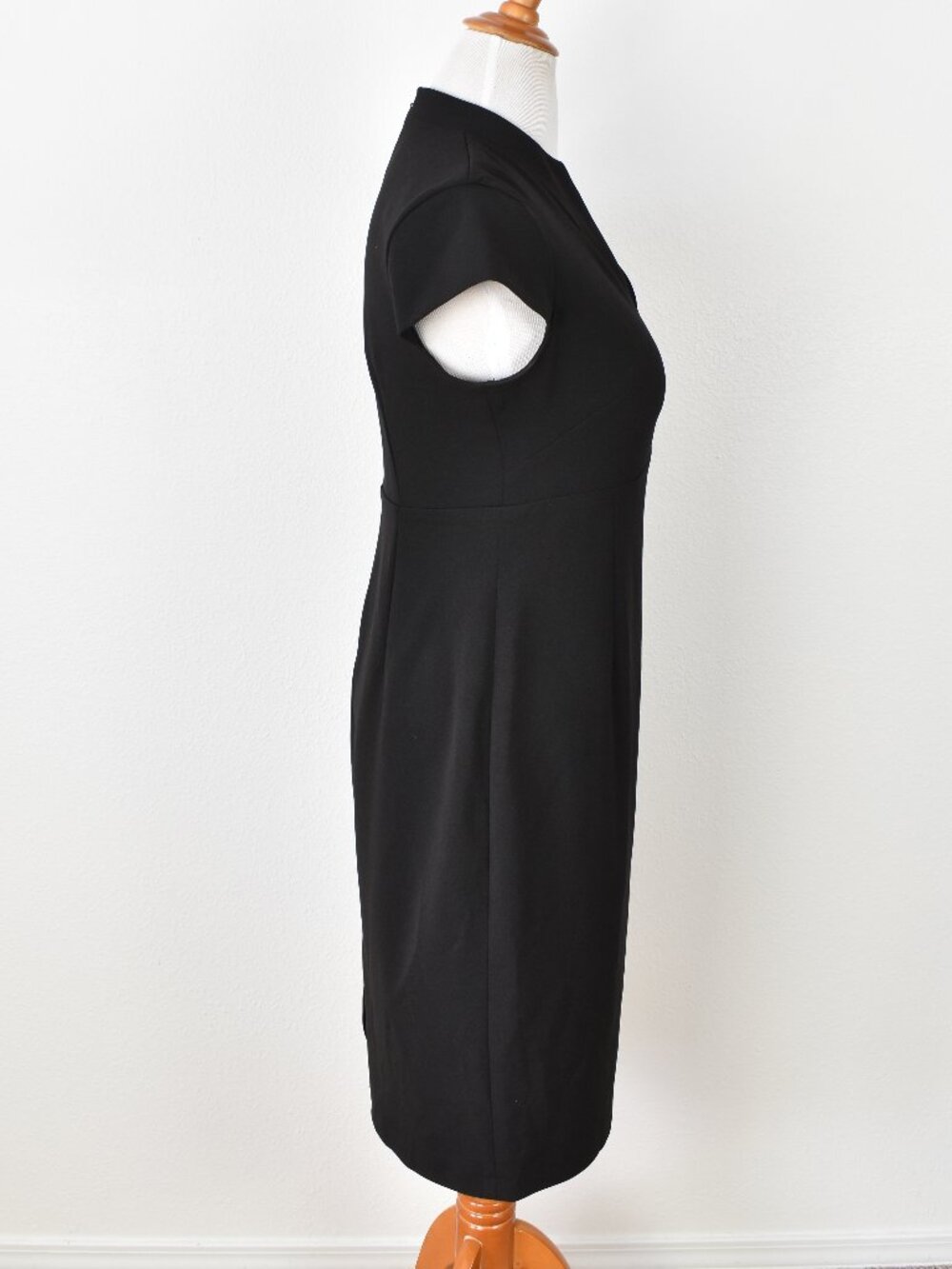 Calvin Klein Cap Sleeve V-neck Sheath Dress Black - 12 - Picture 7 of 9
